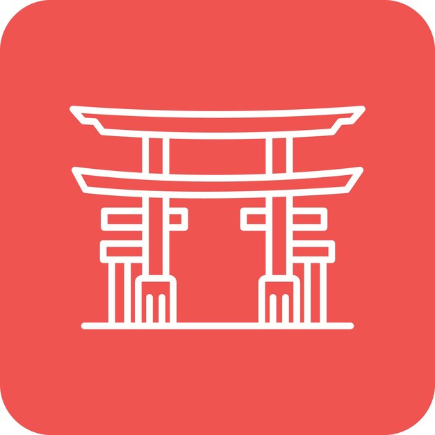 Imagen vectorial del icono de la Puerta Torii Se puede usar para Landmarks
