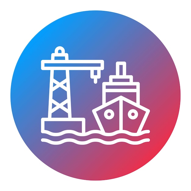 Imagen vectorial del icono del puerto Se puede utilizar para la cadena de suministro