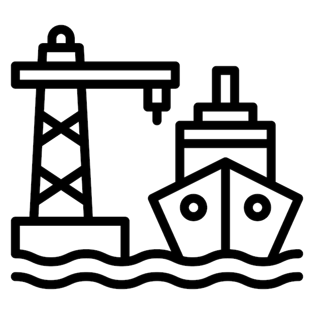 Imagen vectorial del icono del puerto Se puede utilizar para la cadena de suministro