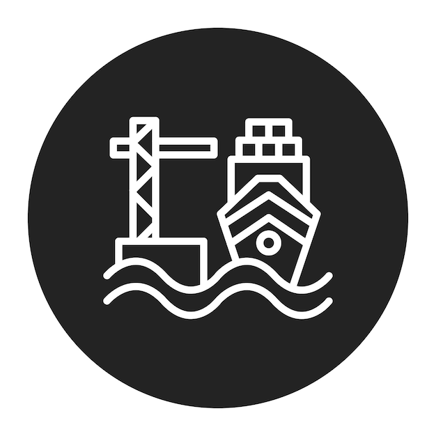 Imagen vectorial del icono del puerto Puede utilizarse para Cruiser