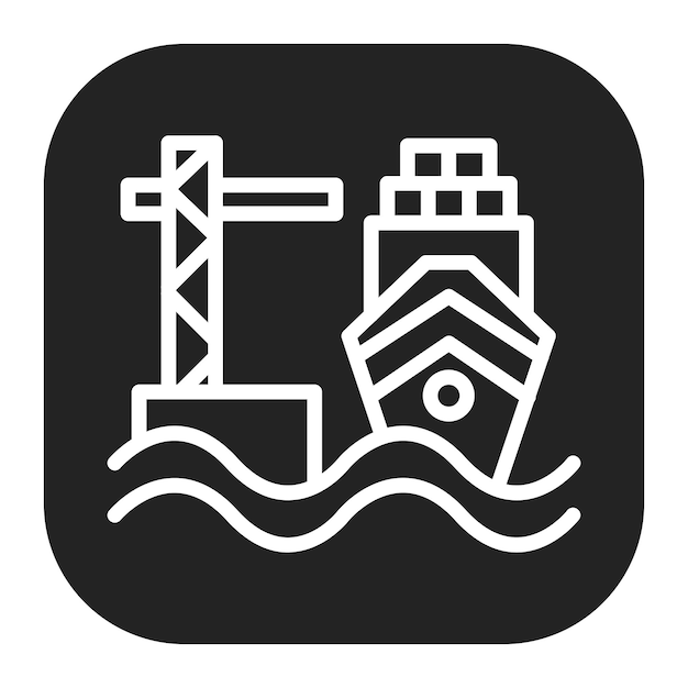 Imagen vectorial del icono del puerto Puede utilizarse para Cruiser