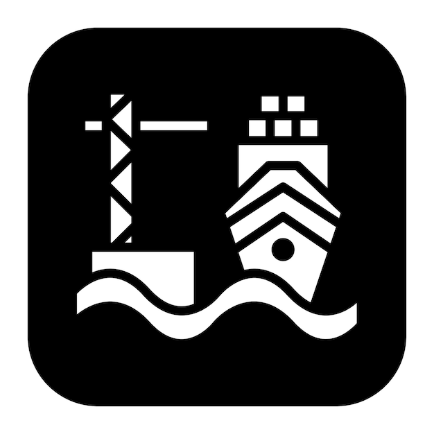 Imagen vectorial del icono del puerto Puede utilizarse para Cruiser