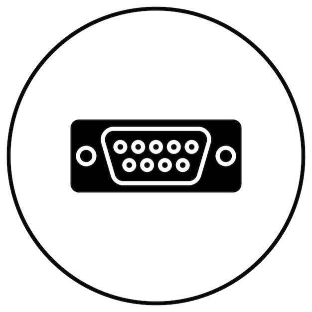 Imagen vectorial de icono de puerto Vga Puede utilizarse para computadoras y hardware