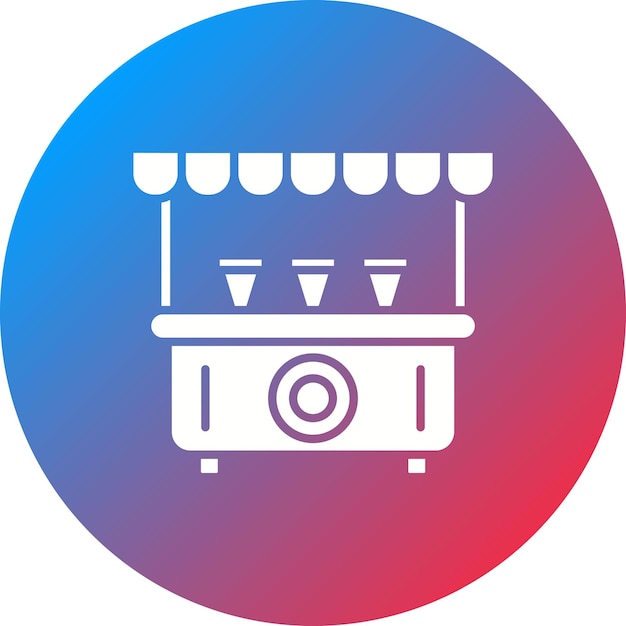 Imagen vectorial del icono del puesto de bebidas Se puede usar para el parque temático