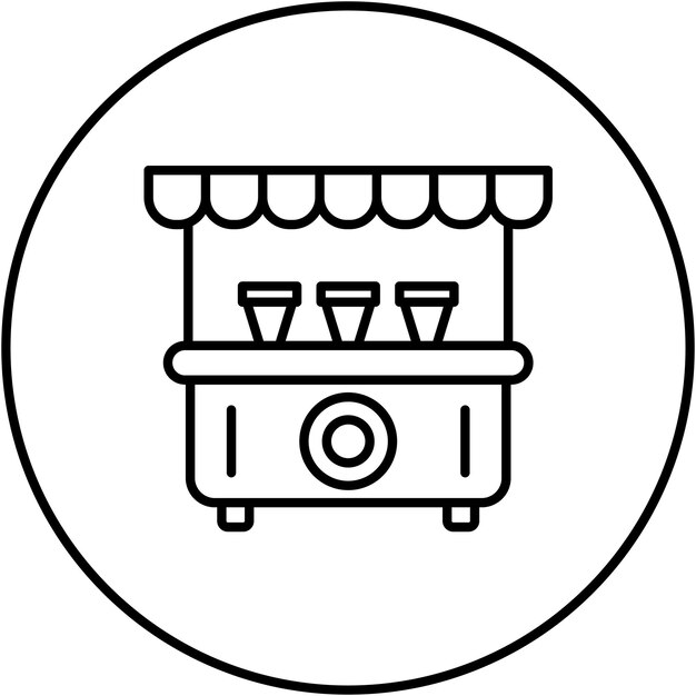 Imagen vectorial del icono del puesto de bebidas Se puede usar para el parque temático