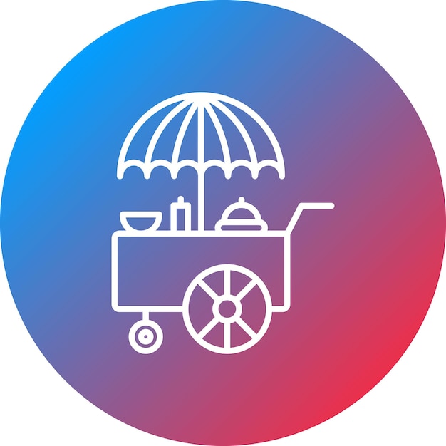 Imagen vectorial del icono del puesto de comida Se puede usar para el mercado callejero
