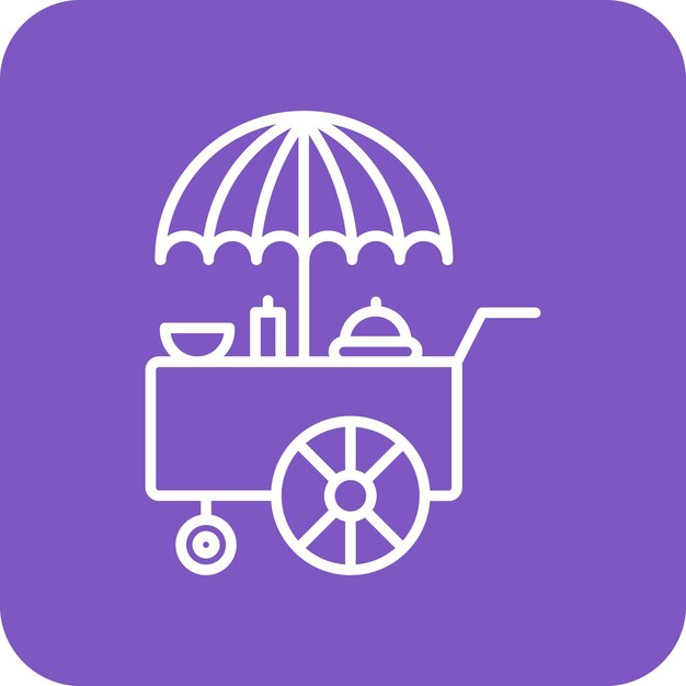 Imagen vectorial del icono del puesto de comida Se puede usar para el mercado callejero