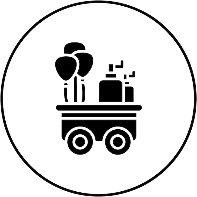 Imagen vectorial del icono del puesto de globos Se puede usar para el parque temático