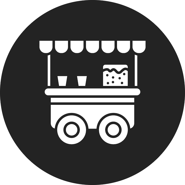 Imagen vectorial del icono del puesto de palomitas de maíz Se puede usar para el parque temático