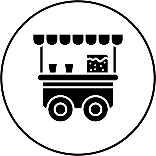 Imagen vectorial del icono del puesto de palomitas de maíz Se puede usar para el parque temático