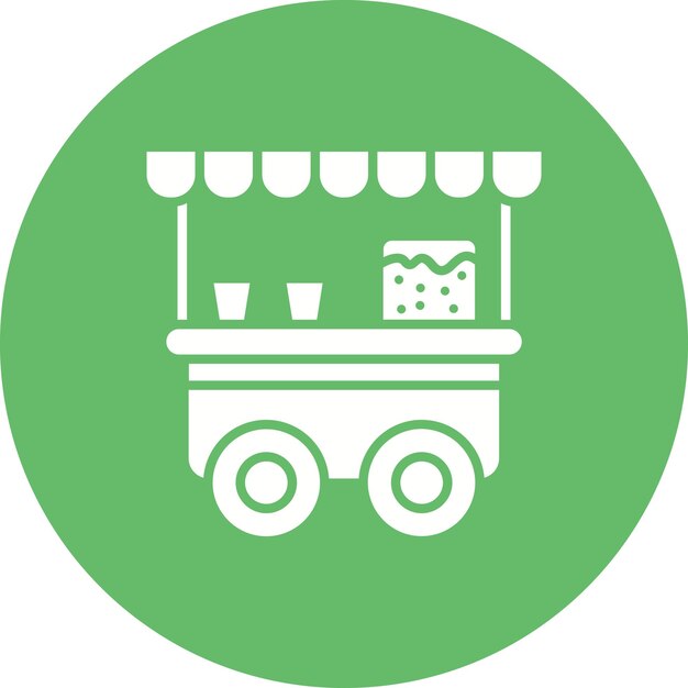 Imagen vectorial del icono del puesto de palomitas de maíz Se puede usar para el parque temático