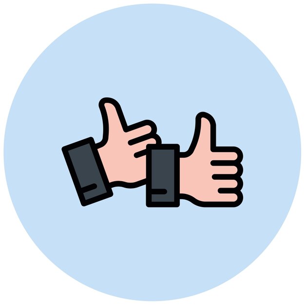 La imagen vectorial del icono de pulgar hacia arriba se puede utilizar para los logros