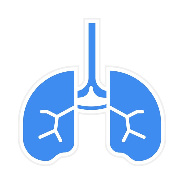 Imagen vectorial del icono de los pulmones Se puede utilizar para la anatomía humana