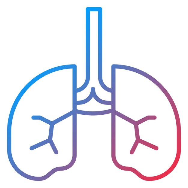 Imagen vectorial del icono de los pulmones Se puede utilizar para la anatomía humana