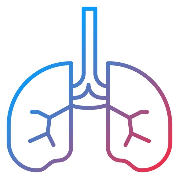 Vector imagen vectorial del icono de los pulmones se puede utilizar para la anatomía humana