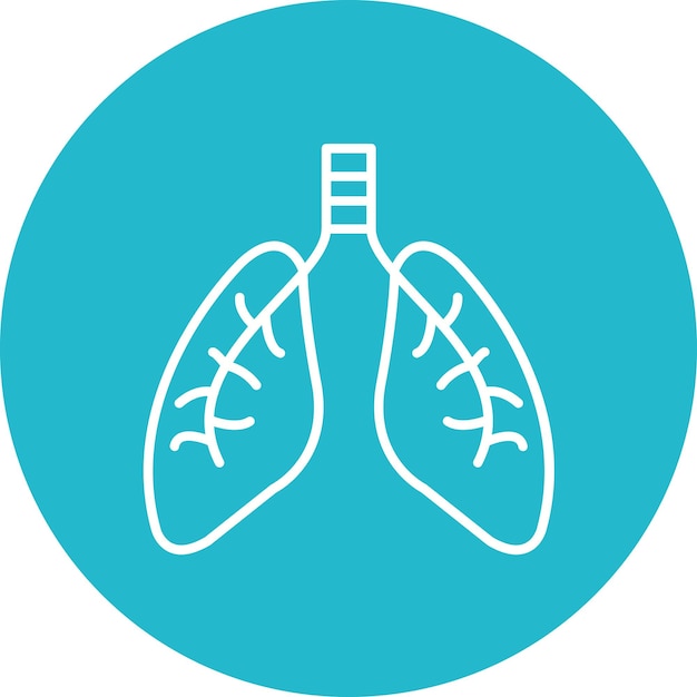 Imagen vectorial del icono de los pulmones Se puede utilizar para la medicina