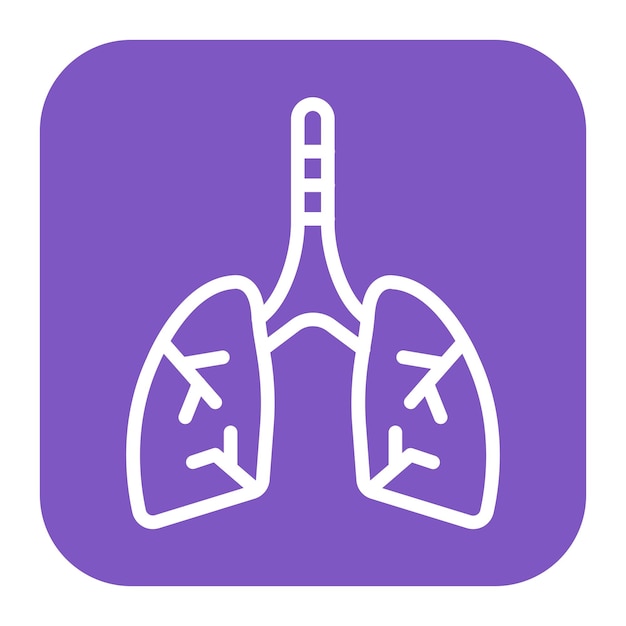 Imagen vectorial del icono de los pulmones Puede utilizarse para la tuberculosis