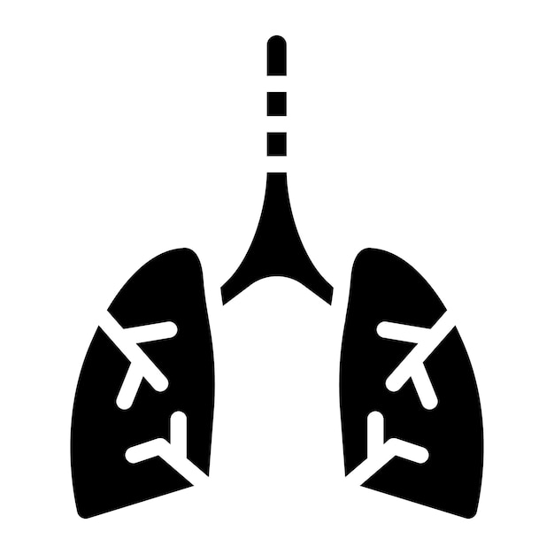 Imagen vectorial del icono de los pulmones Puede utilizarse para la tuberculosis