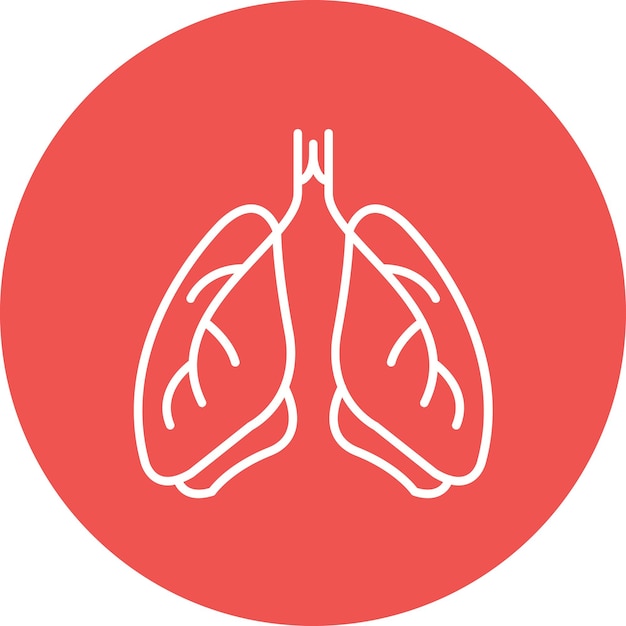 Imagen vectorial de icono de pulmonología Puede utilizarse para Medicina I