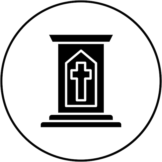 Imagen vectorial del icono del púlpito Se puede usar para funerales