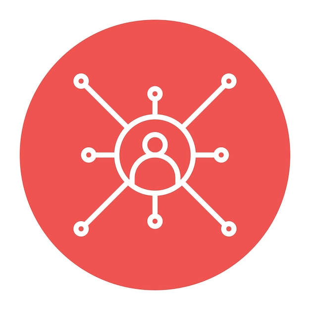 La imagen vectorial del icono de los puntos de conexión se puede utilizar para la relación social