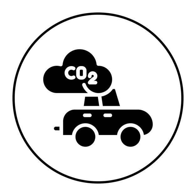 Imagen vectorial del icono de la puntuación de emisiones Puede utilizarse para los concesionarios de automóviles