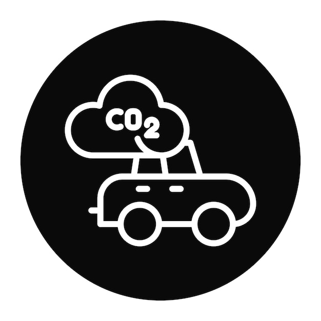 Imagen vectorial del icono de la puntuación de emisiones Puede utilizarse para los concesionarios de automóviles