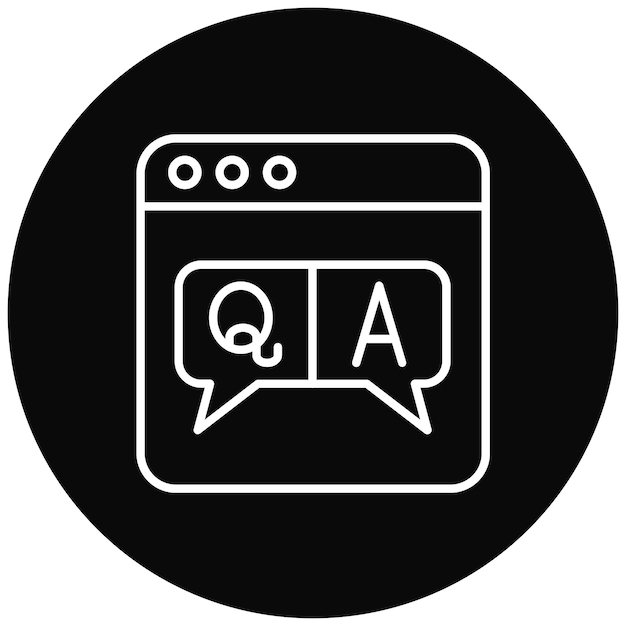 Imagen vectorial de icono QA Se puede utilizar para noticias y medios de comunicación
