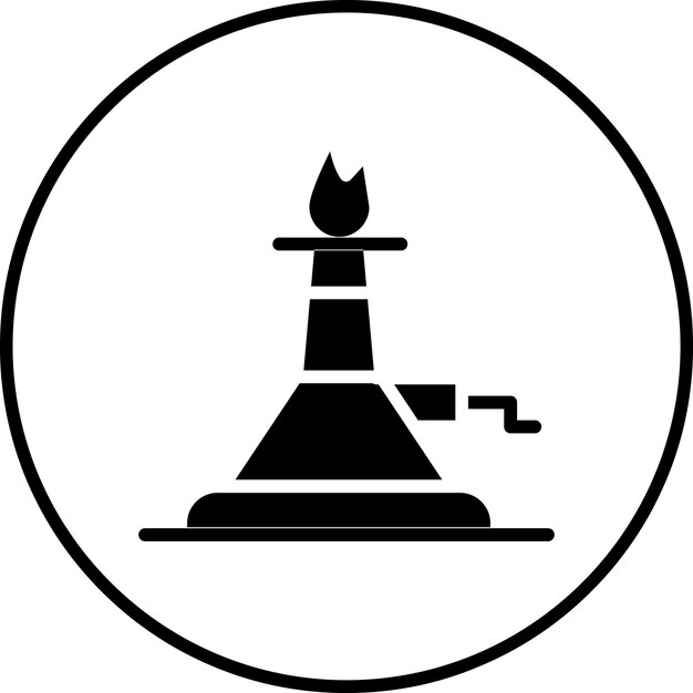 La imagen vectorial del icono del quemador se puede utilizar para el laboratorio