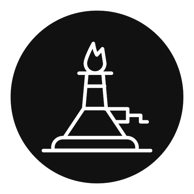 La imagen vectorial del icono del quemador se puede utilizar para el laboratorio