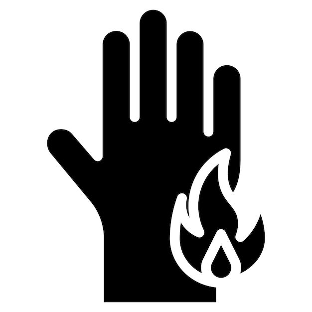 Imagen vectorial del icono de quemadura Se puede utilizar para quemaduras de la piel