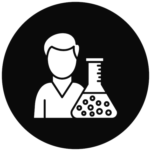 Imagen vectorial de icono de químico Se puede usar para Investigación y Ciencia
