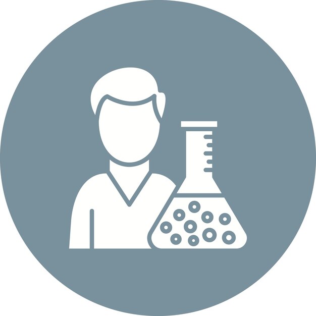 Imagen vectorial de icono de químico Se puede usar para Investigación y Ciencia