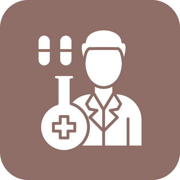 Imagen vectorial de icono de químico Se puede utilizar para Farmacia