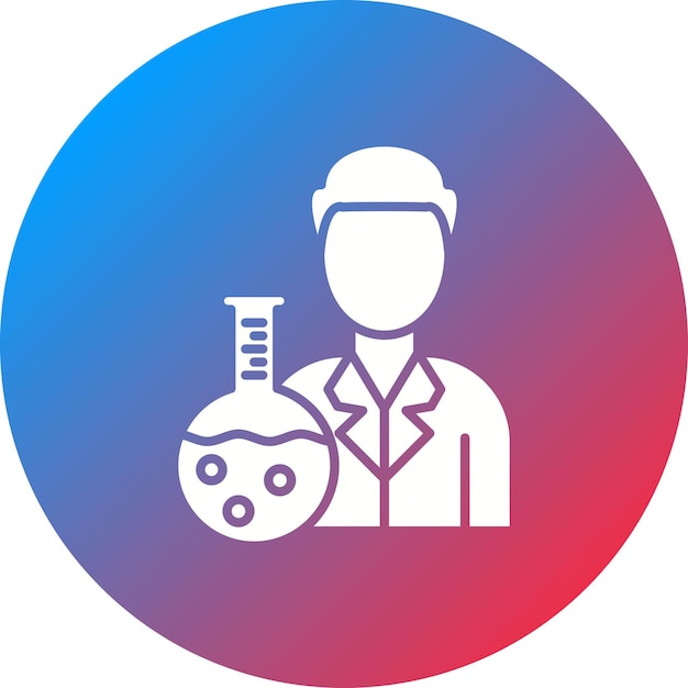 Imagen vectorial del icono del químico Se puede utilizar para Química