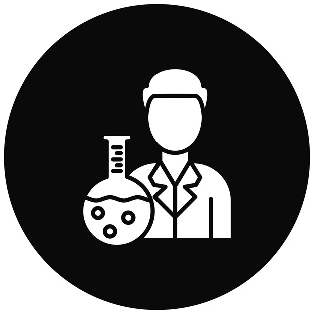 Imagen vectorial del icono del químico Se puede utilizar para Química
