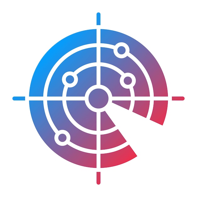 La imagen vectorial del icono de radar se puede utilizar para el mapa y la navegación