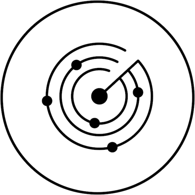 Imagen vectorial de icono de radar Puede utilizarse para la aviación