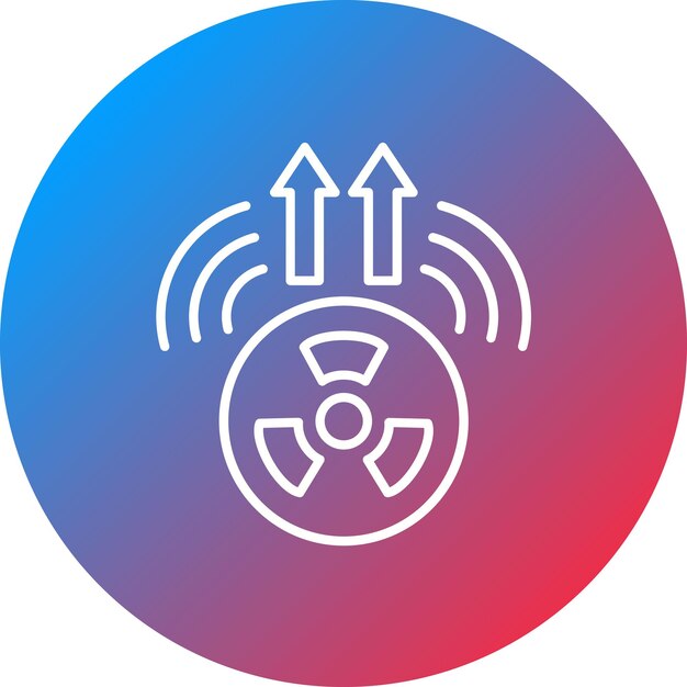 La imagen vectorial del icono de radiación se puede utilizar para la física