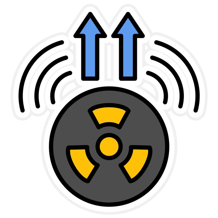 Vector la imagen vectorial del icono de radiación se puede utilizar para la física