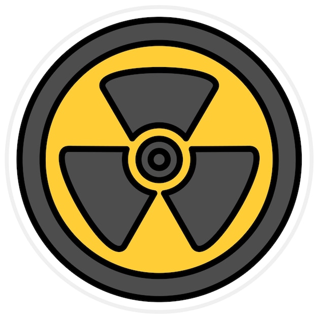 Imagen vectorial del icono de radiación Puede utilizarse para la bioingeniería