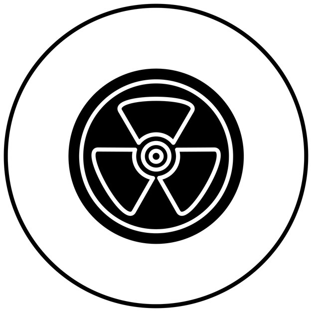 Imagen vectorial del icono de radiación Puede utilizarse para la bioingeniería