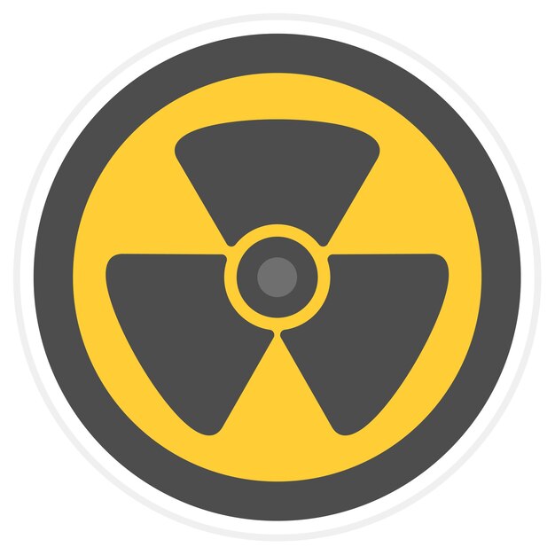 Imagen vectorial del icono de radiación Puede utilizarse para la bioingeniería