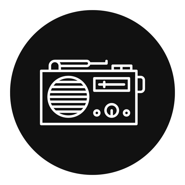 La imagen vectorial del icono de radio se puede utilizar para circuitos eléctricos