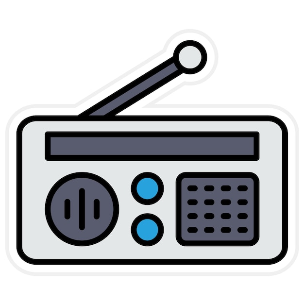 Imagen vectorial de icono de radio Se puede utilizar para Comunicación y Medios