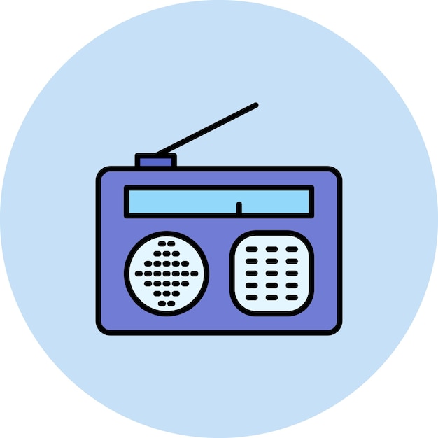 Imagen vectorial de icono de radio Se puede utilizar para noticias y medios de comunicación