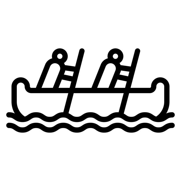 Imagen vectorial de icono de rafting Se puede usar para Aventura