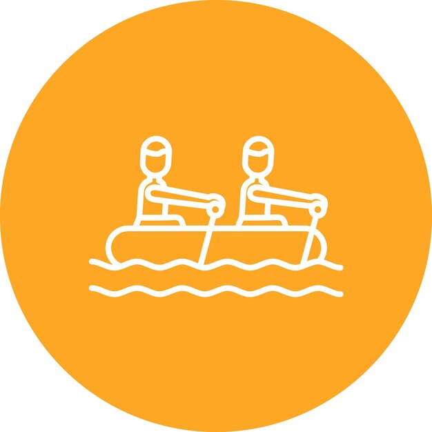 Imagen vectorial de icono de rafting Se puede usar para deportes acuáticos