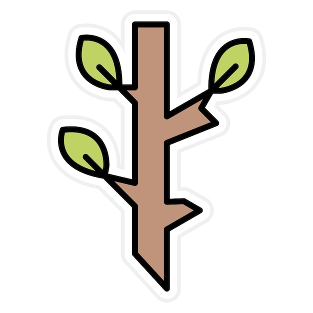 Vector la imagen vectorial del icono de la rama del árbol se puede utilizar para la primavera