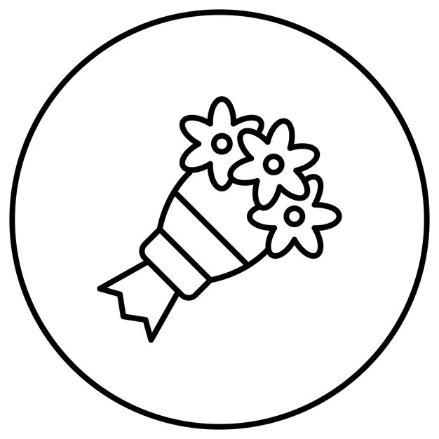 Imagen vectorial del icono del ramo de flores Se puede usar para bodas